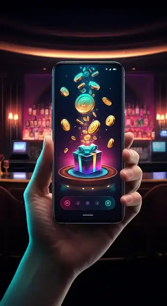 Une collection de jetons de casino, de pièces d'or et de tours gratuits illustrant les bonus généreux offerts par Hugo Bets Casino.